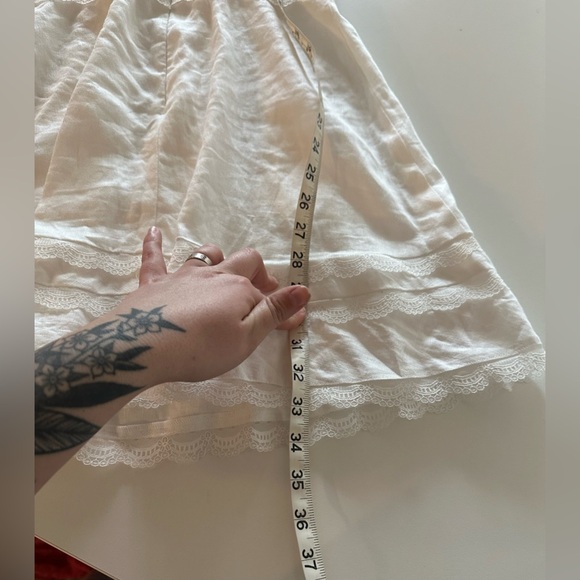 Reformation Arya Linen Mini Dress Bustier Lace White 6 Coquette Cottagecore - Picture 7 of 10